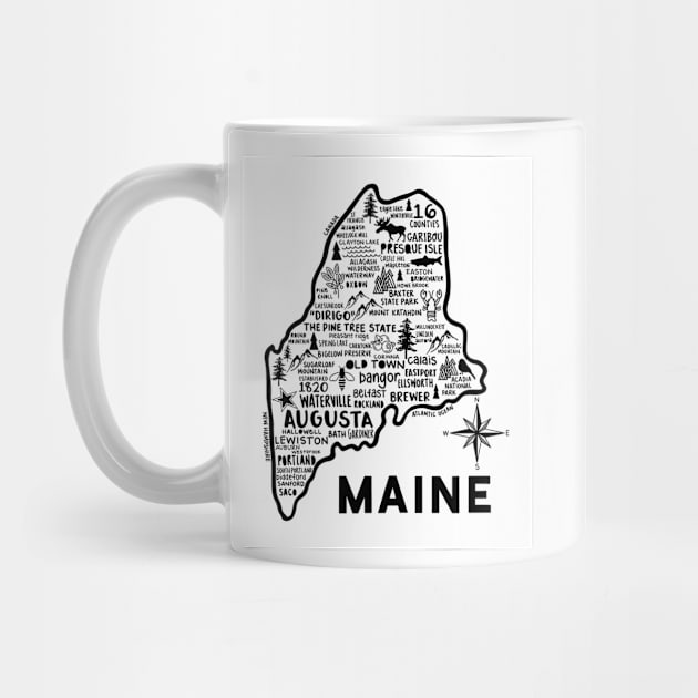 Maine Map by fiberandgloss